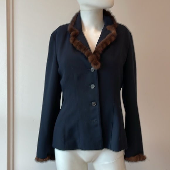 Vintage  Two Piece Fur trimmed Set by Novello Bloom Suits Sz6P - Picture 11 of 14